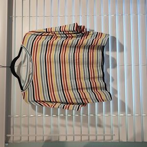 Trina Turk Colorful Striped Cotton Tee